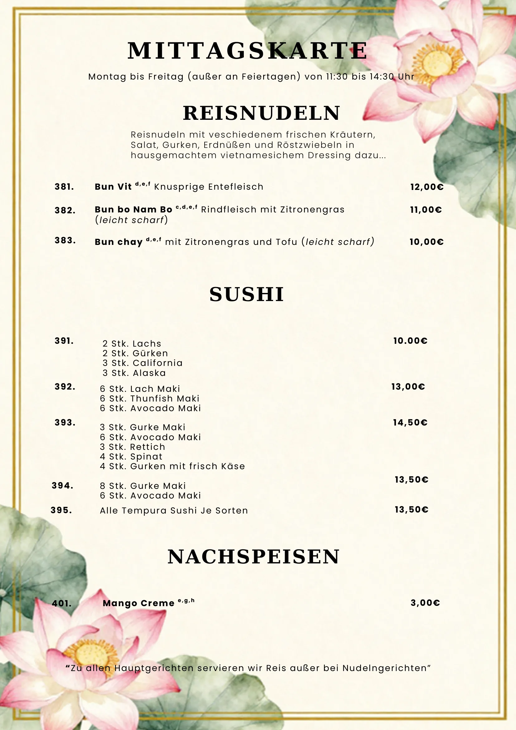 Speisekarte Seite 3